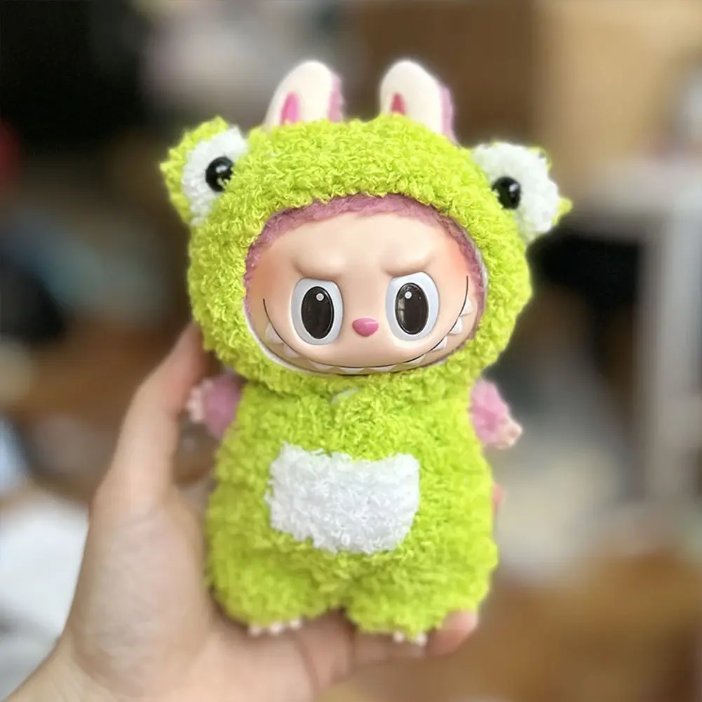 Labubu Clothes Set Frog Style Trendy Outfit for Labubu V1 V2 Korea Kpop Exo Dolls Accessories