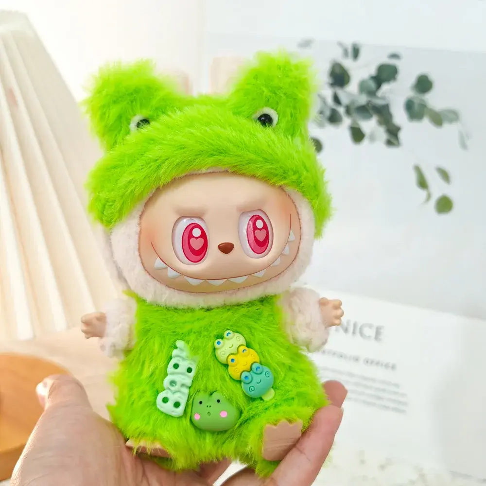 Labubu Clothes Set Frog Style Trendy Outfit for Labubu V1 V2 Korea Kpop Exo Dolls Accessories