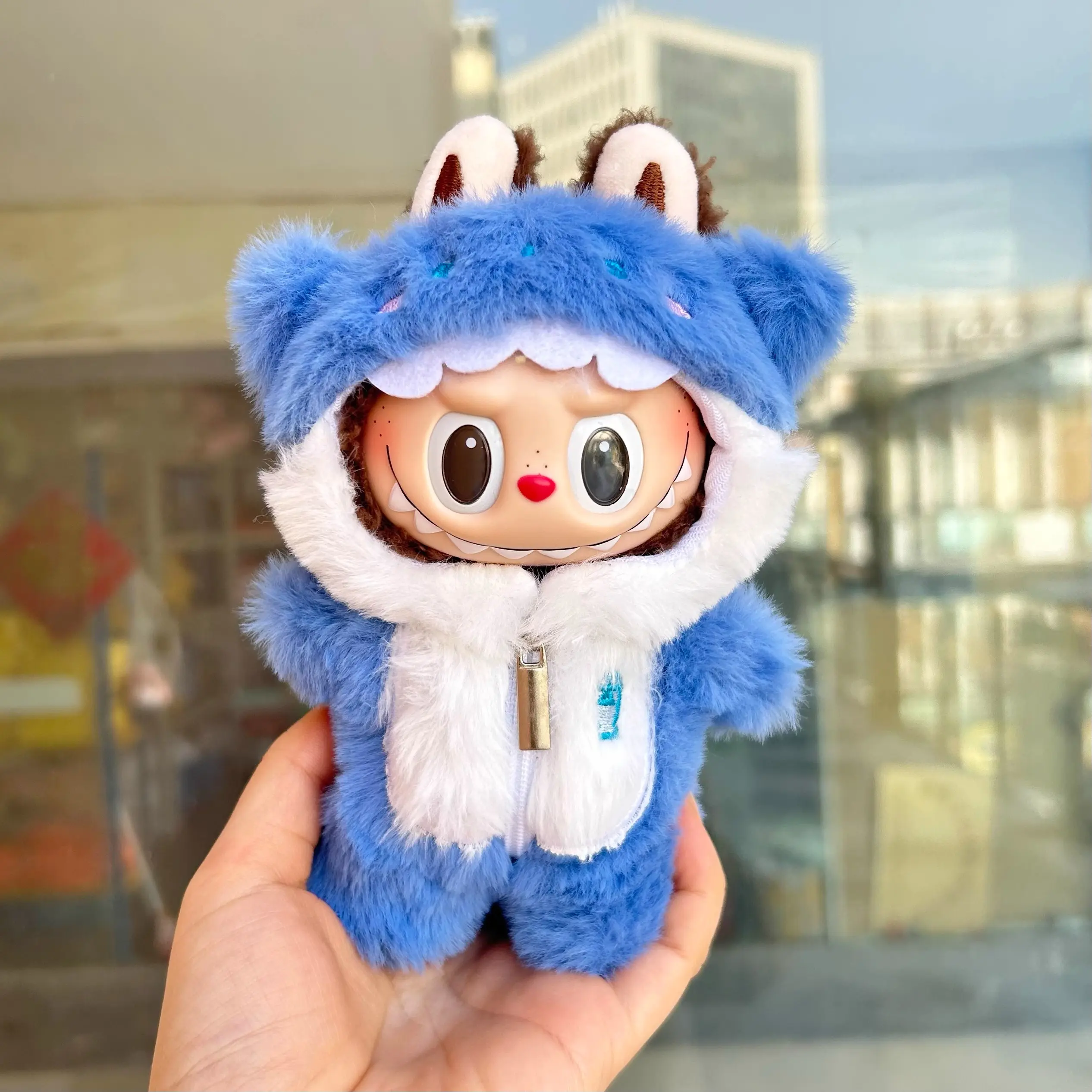17cm Cute Mini Plush Doll'S Clothes Outfit Accessories for Korea Kpop  Labubu Idol Dolls Shark Onesie Clothing DIY Girl Gift