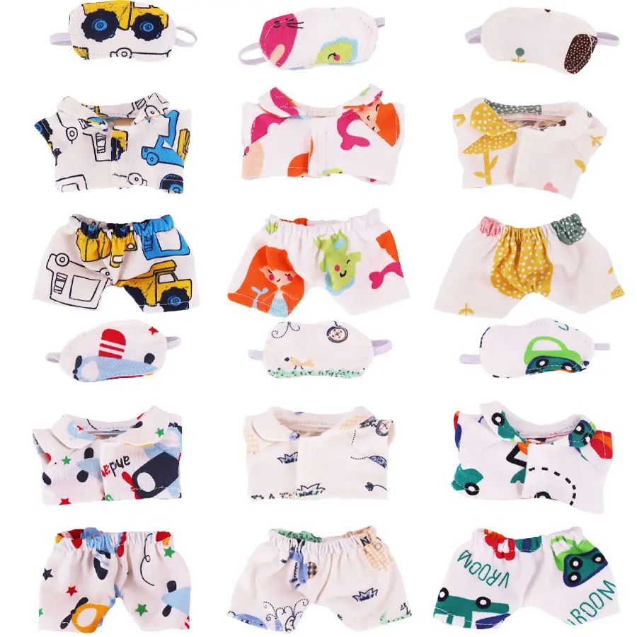 Labubu Pop Mini Doll Accessories Set 17cm Includes Bed Duvet Pillow Pajamas Sleeping Bag Great Dollhouse Gift for Girls