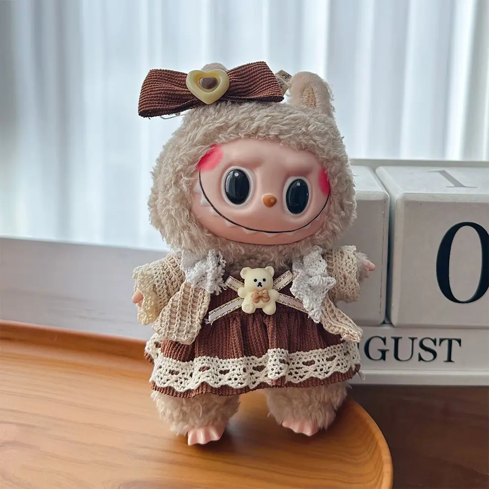 For 17cm Labubu Doll Clothes Hoodies Doll Clothes Color Match Hoodies Dolls Accessories Cute Decoration Little Cloths