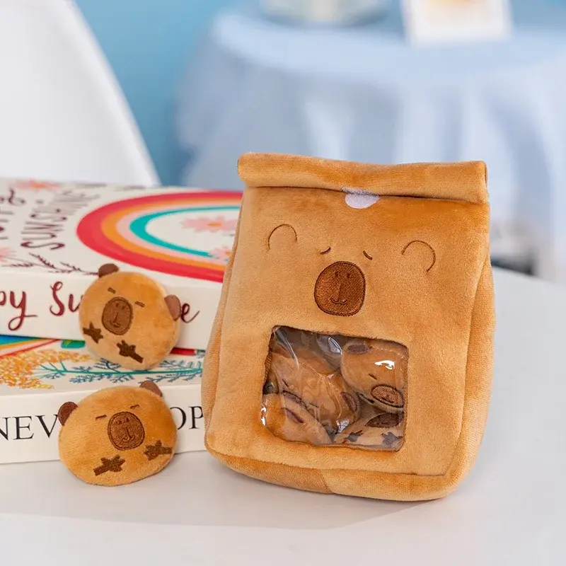 Cute A Bag Of Capybara Snack Pillow Dolls Creative Otter Groundhog Plush Doll Holiday Party Decoration Birthday Gifts