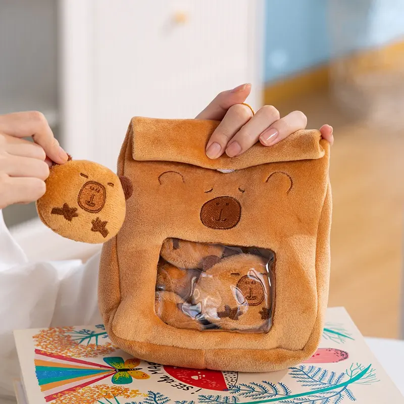 Cute A Bag Of Capybara Snack Pillow Dolls Creative Otter Groundhog Plush Doll Holiday Party Decoration Birthday Gifts