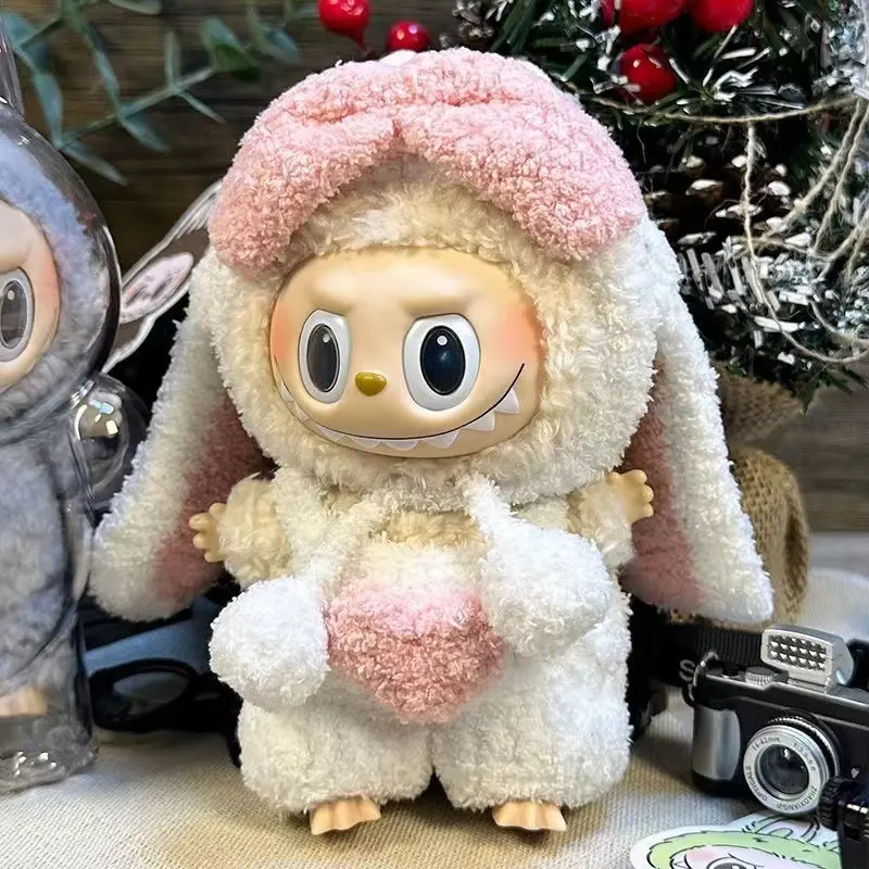 New 123rd Generation Labubu Sitting Party Baby Clothes Pendant 17cm Doll Cloth Clothes Heart-rending Rabbit Suit Doll Clothes