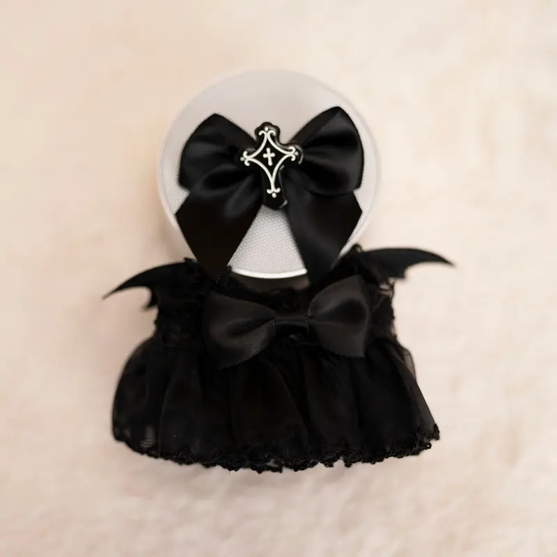 Cute Mini Plush Doll's Clothes Accessories Labubu Idol Dolls Dark Devil Sling Dress Xmas Sitting Party Clothing Collection Gifts
