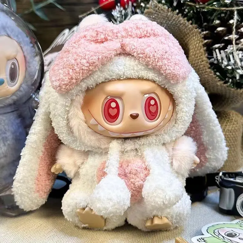 New 123rd Generation Labubu Sitting Party Baby Clothes Pendant 17cm Doll Cloth Clothes Heart-rending Rabbit Suit Doll Clothes
