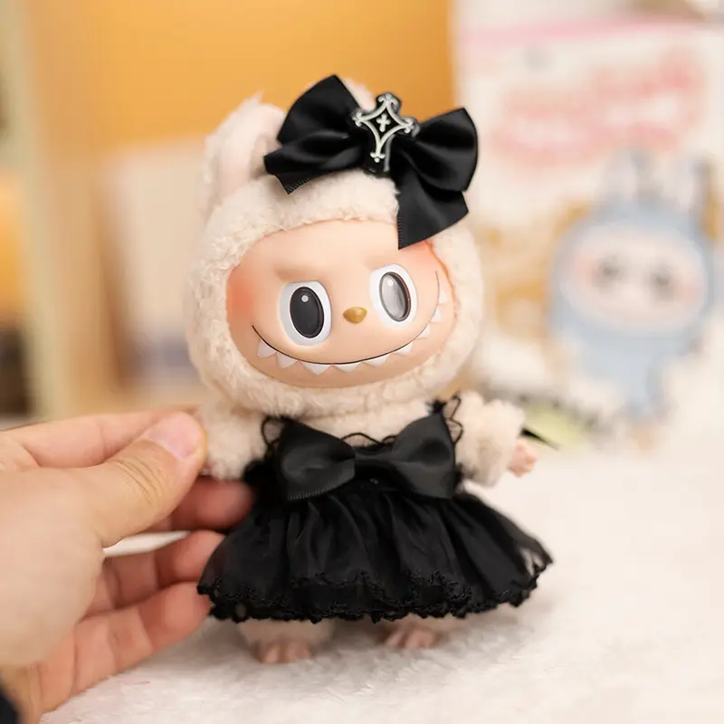 Cute Mini Plush Doll's Clothes Accessories Labubu Idol Dolls Dark Devil Sling Dress Xmas Sitting Party Clothing Collection Gifts