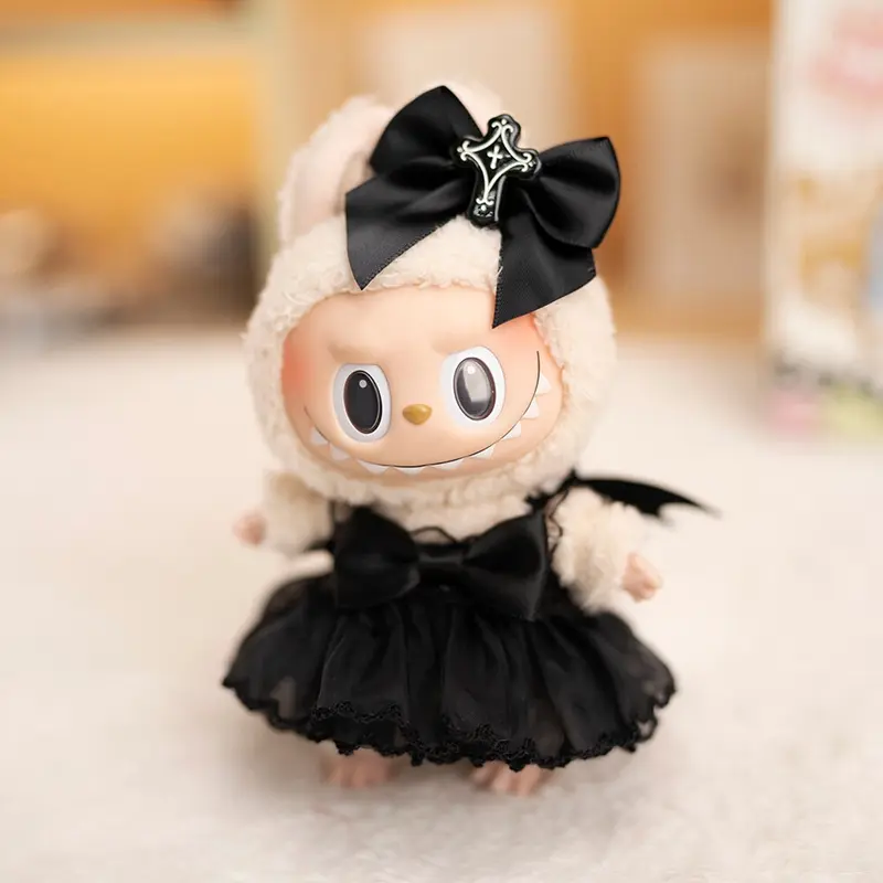 Cute Mini Plush Doll's Clothes Accessories Labubu Idol Dolls Dark Devil Sling Dress Xmas Sitting Party Clothing Collection Gifts