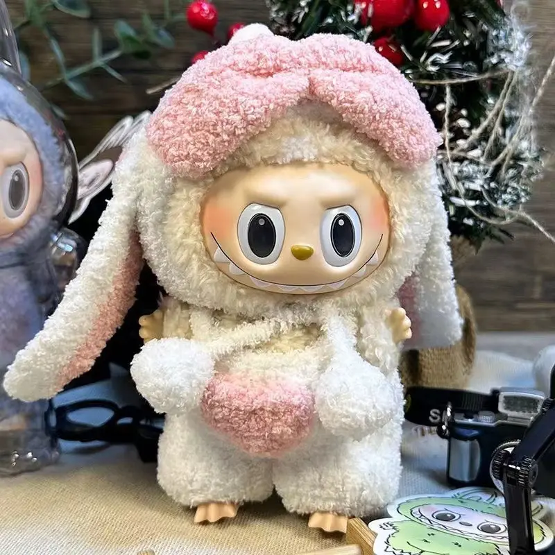 New 123rd Generation Labubu Sitting Party Baby Clothes Pendant 17cm Doll Cloth Clothes Heart-rending Rabbit Suit Doll Clothes