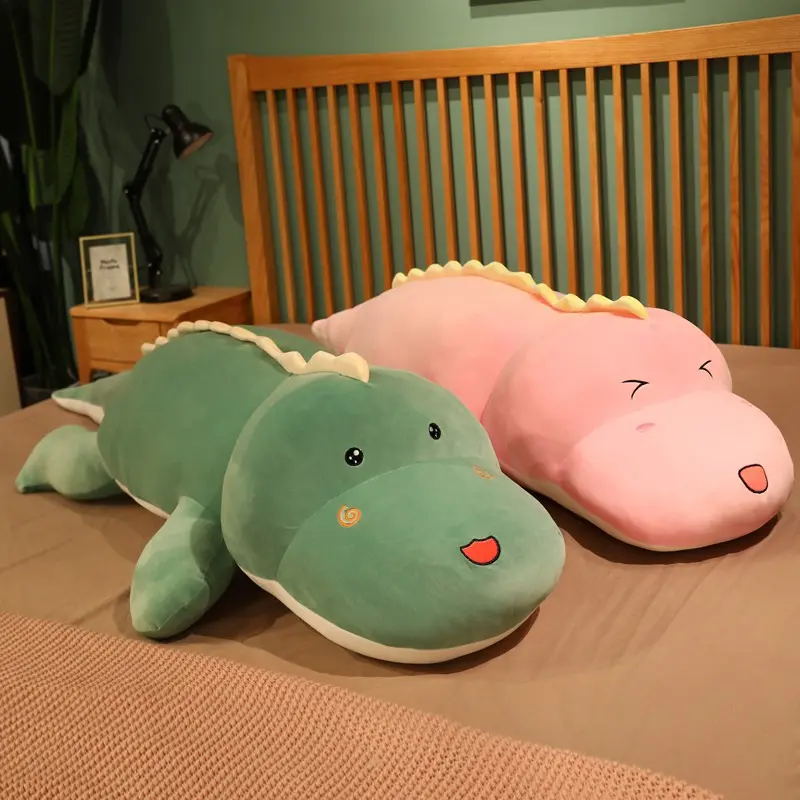 New Huggable Big Long Cute Dinosaur Plush Toy Soft Cartoon Animal Crocodile Stuffed Doll Boyfriend Pillow Girls Birthday Gift
