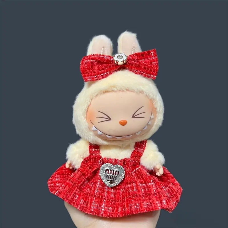 For 17cm Labubu Plush Doll Skirt- Adorable Skirt Set for DIY Clothes Accessories Gift