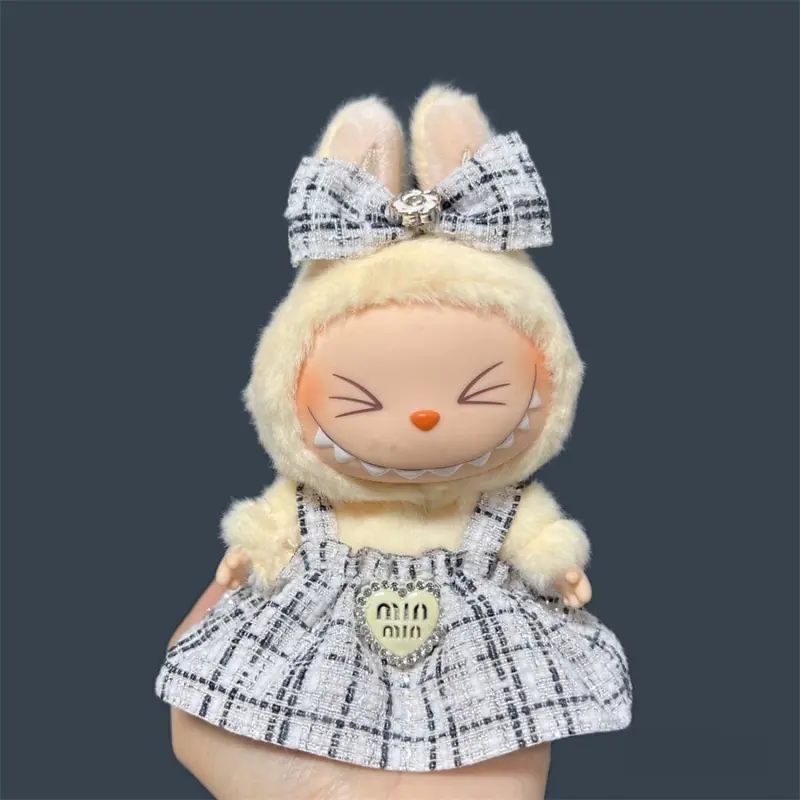 For 17cm Labubu Plush Doll Skirt- Adorable Skirt Set for DIY Clothes Accessories Gift