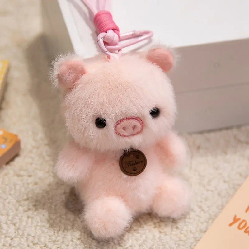 12cm Cute Sitting Animals Red Panda Cat Sloth Soft Plush Pendant Dolls Stuffed Capybara Pig Plushie Baby Toys Gifts For Children