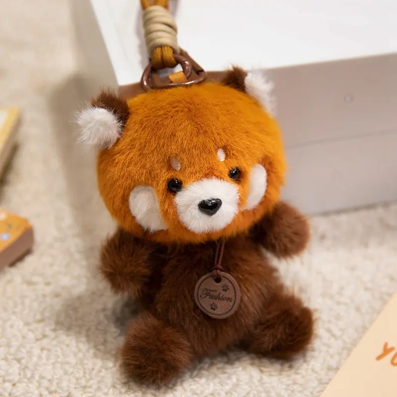 12cm Cute Sitting Animals Red Panda Cat Sloth Soft Plush Pendant Dolls Stuffed Capybara Pig Plushie Baby Toys Gifts For Children