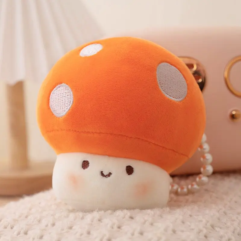 10cm Kawaii Mini Red Mushroom Plush Pendant Toys Stuffed Simulation Plant Doll Shiitake Mushrooms Plushie Girls Nice Gift