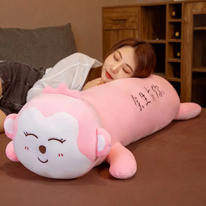 65cm-110cm Super Soft Cartoon Lying Down Monkey Plush Long Pillow Cute Boyfriend Pinched Cushion Stuffed Toy Doll Best Gifts