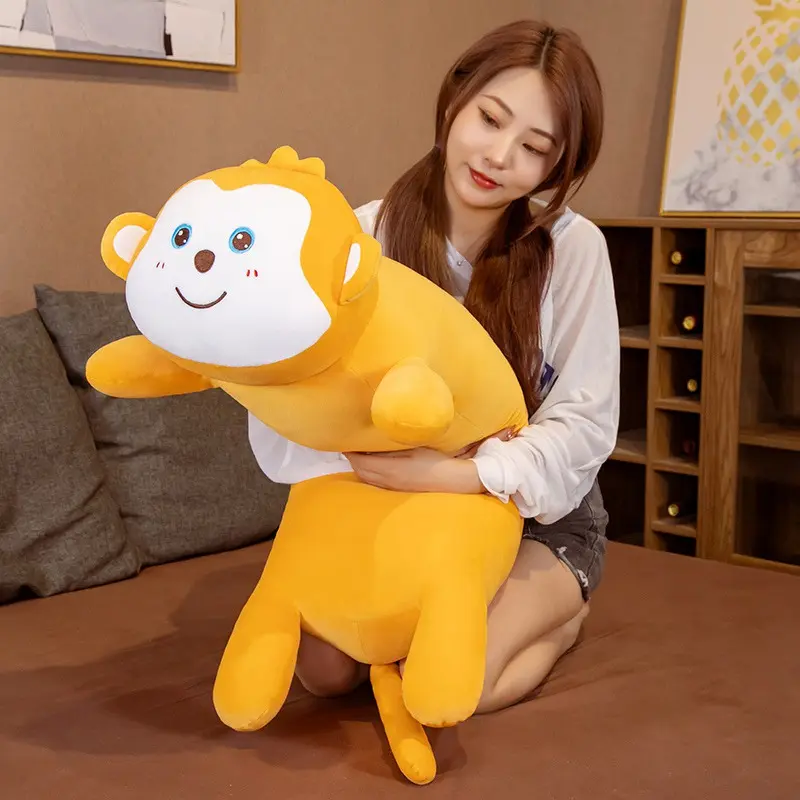 65cm-110cm Super Soft Cartoon Lying Down Monkey Plush Long Pillow Cute Boyfriend Pinched Cushion Stuffed Toy Doll Best Gifts