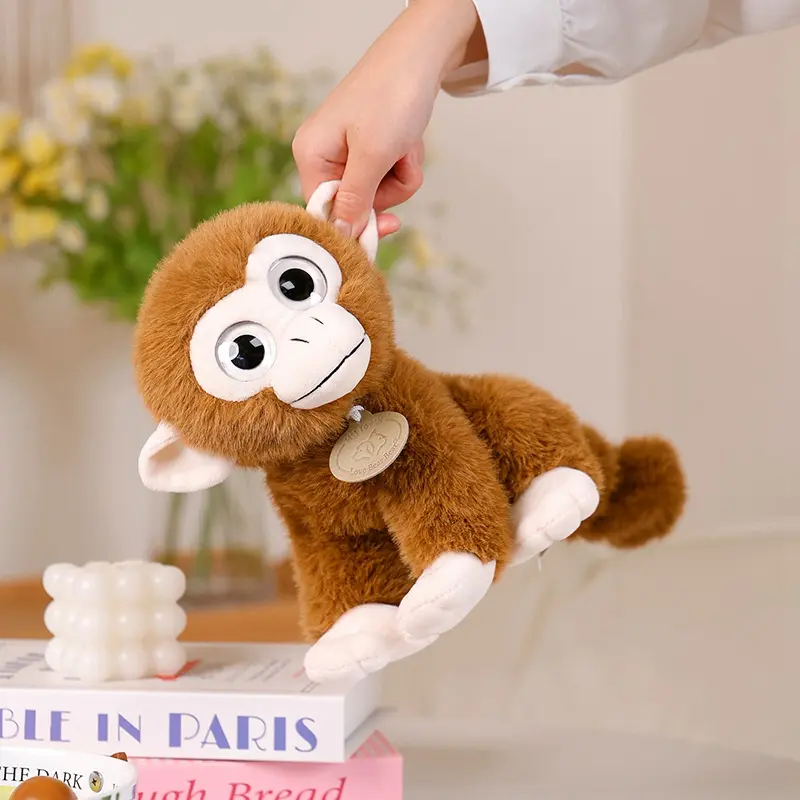 20cm/25cm Simulation Big-eyed Golden Monkey Plush Toy Soft Stuffed Long Tail Monkey Doll Birthday Gift For Children