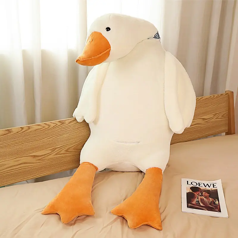 Giant 50-160cm Fluffy Blue Scarf Duck Plush Toys Sleep Pillow Cute Animal Stuffed Swan Goose Dolls Floor Mat Girls Birthday Gift