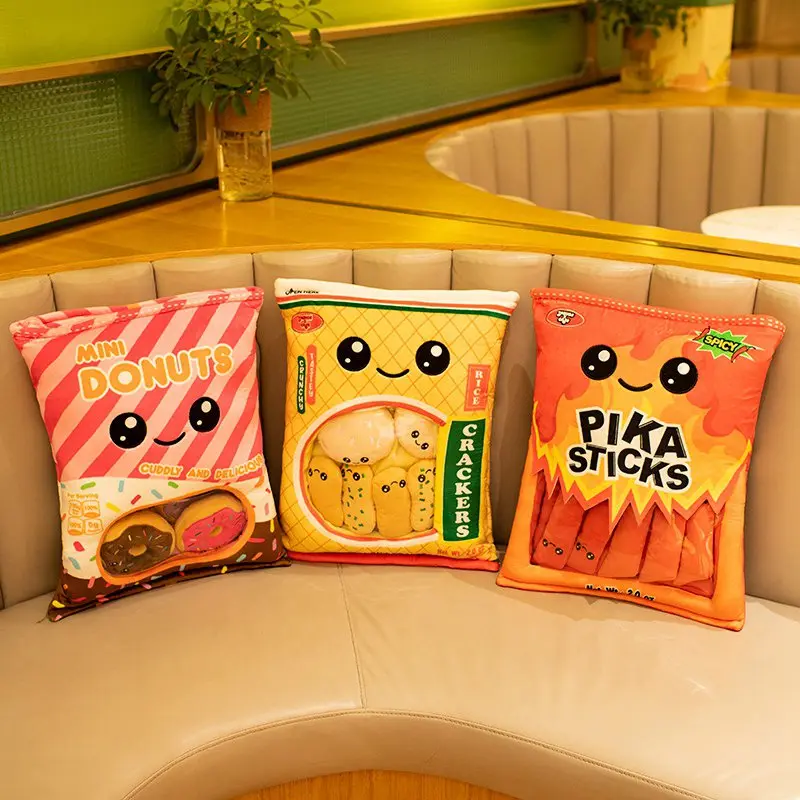 A Plushie Bag Pudding Toys Kawaii Doughnut Bag Mini Capybara Balls French Fries Cookies Dolls Biscuit Snacks Food Pillow