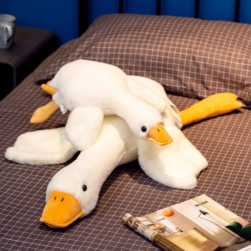 50cm-160cm Huge Cute Goose Plush Toys Big Duck Doll Soft Stuffed Animal Sleeping Long Pillow Cushion Christmas Gifts for Kids