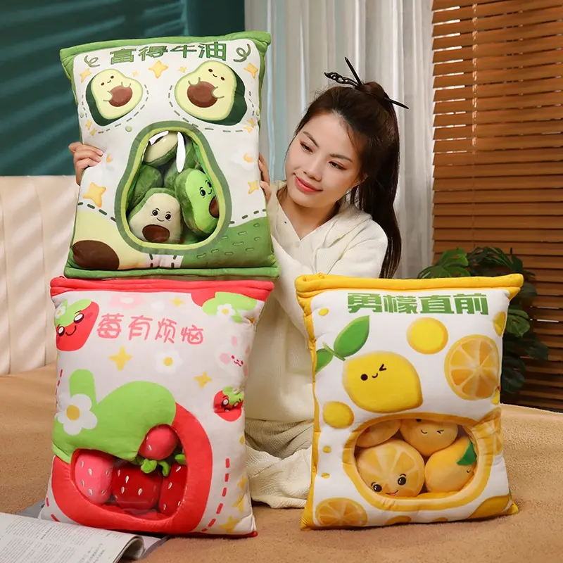 A Plushie Bag Pudding Toys Kawaii Doughnut Bag Mini Capybara Balls French Fries Cookies Dolls Biscuit Snacks Food Pillow