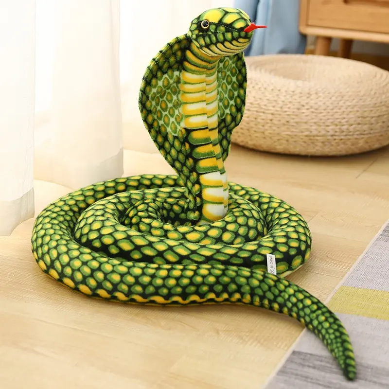 Simulation Desert King Cobra Realistic Stuffed Wild Animal Soft Snake Plush Toys Animal Zoo Souvenir Home Decor Christmas Gift