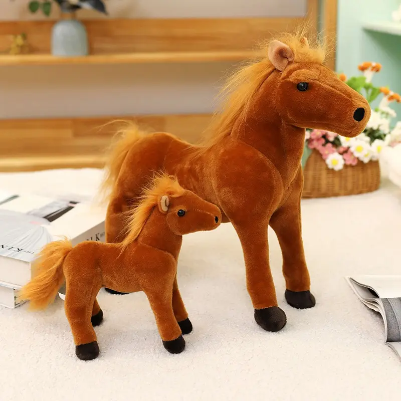 Soft Imitation Horse Plush Toy Doll Pony Doll CHILDREN'S FESTIVAL Gift High-quality Material Sweat Blood Horse White Horse