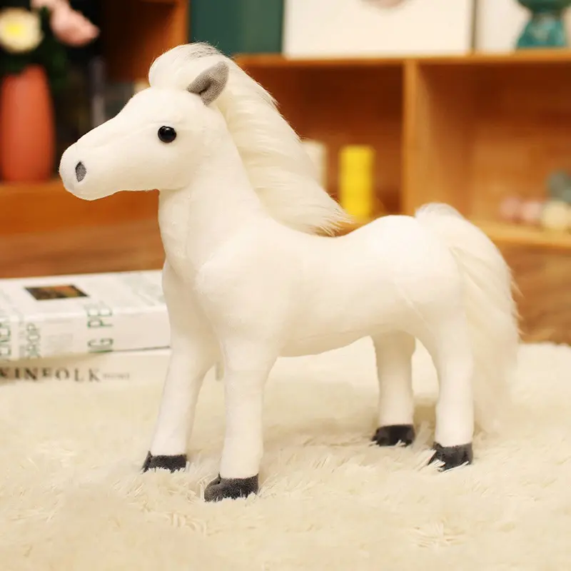 Soft Imitation Horse Plush Toy Doll Pony Doll CHILDREN'S FESTIVAL Gift High-quality Material Sweat Blood Horse White Horse