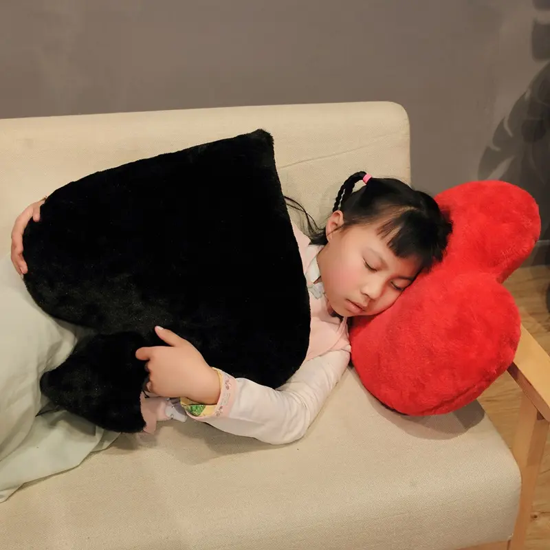 Chinese Playing Cards Spades Red Hearts Plum Blossom Cube Plush Pillow Toy Soft Stuffed Cartoon Game Cards Doll Sleeping Pillows
