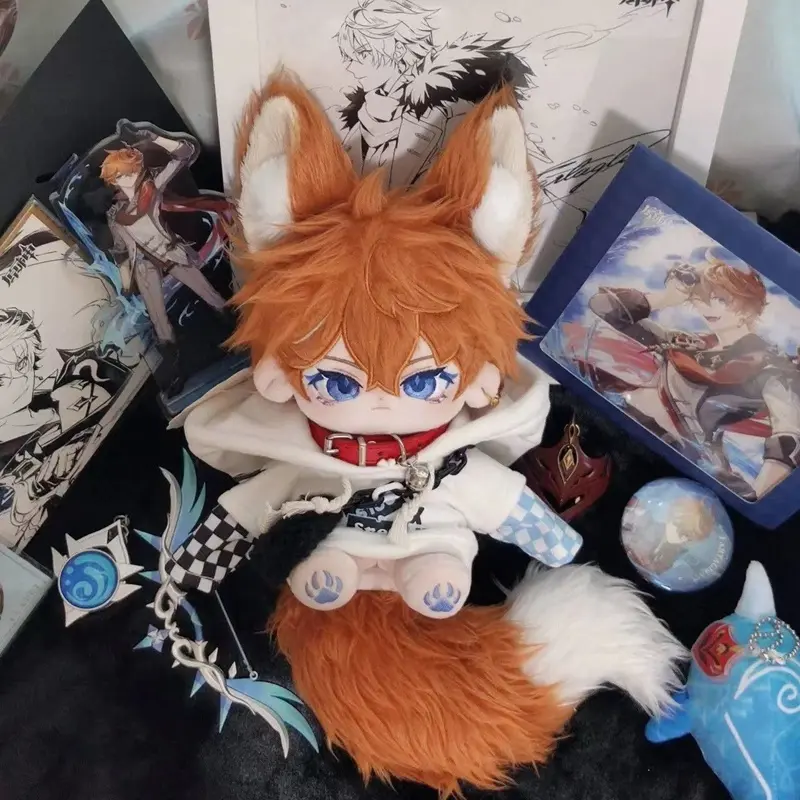 20cm Cute Cotton Doll Toys Stuffed Genshin Impact Tartaglia Ajax Idol Doll for Friends Adults Collectible Dress-up Dolls