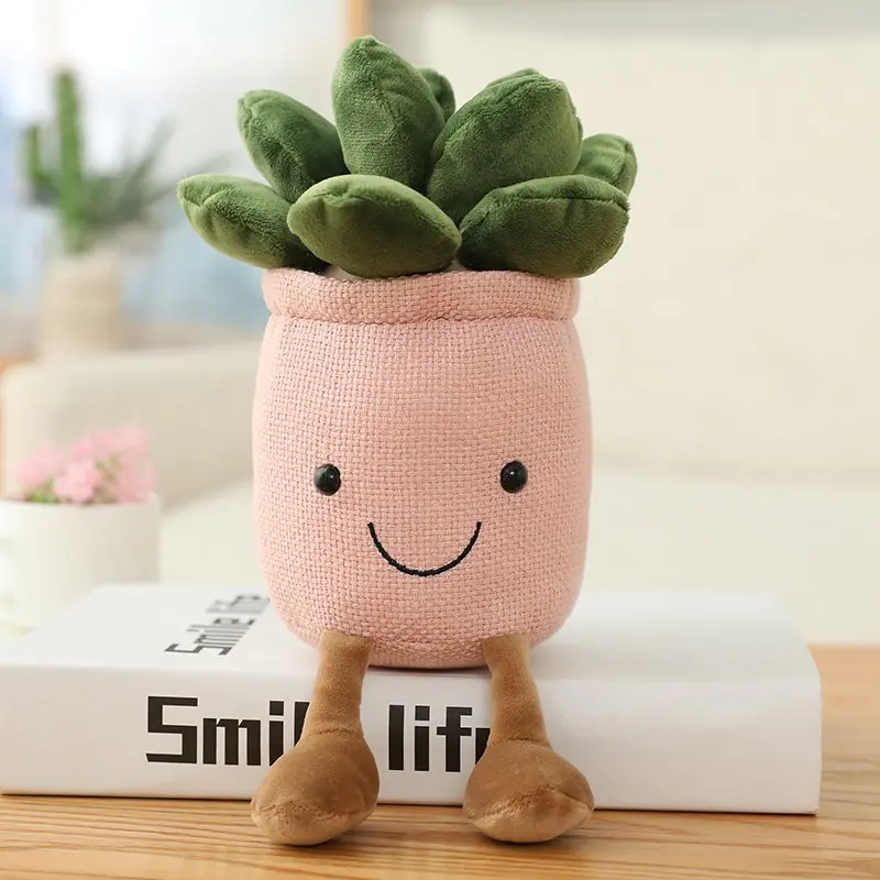 Lifelike Potted Plant Series Plush Toys Stuffed Soft Plants Bookshelf Decor Doll Creative Potted Flowers Pillow for Girls Gift