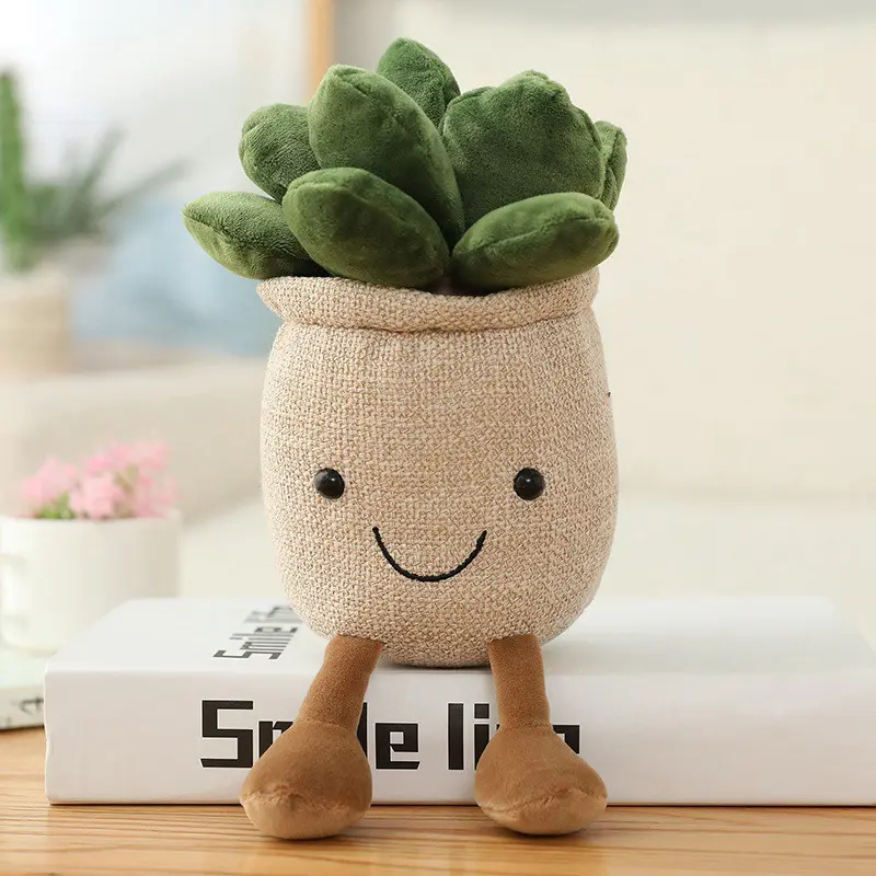Lifelike Potted Plant Series Plush Toys Stuffed Soft Plants Bookshelf Decor Doll Creative Potted Flowers Pillow for Girls Gift