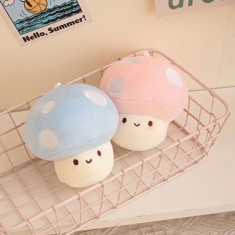 10cm Cartoon Macaron Color Mushroom Plush Toy Kawaii Plant Plush Mushroom Pendant Dolls Cute Toy for Children Girls Gifts