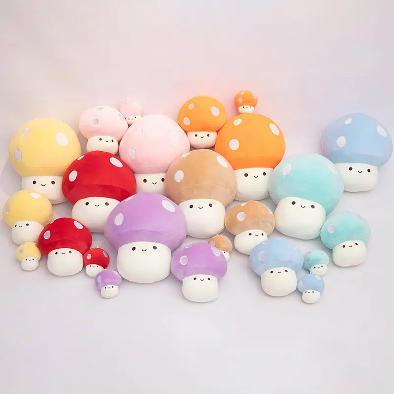 10cm Cartoon Macaron Color Mushroom Plush Toy Kawaii Plant Plush Mushroom Pendant Dolls Cute Toy for Children Girls Gifts