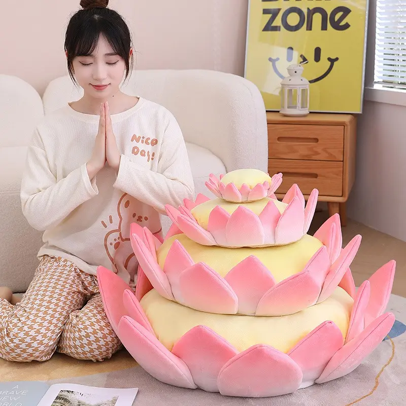 20cm Pink Mini Lotus Plush Toy Soft Stuffed Plant Flower Doll Living Bedroom Home Decoration Birthday Gift for Children Girls