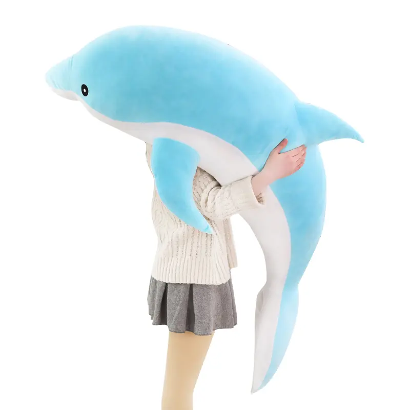 30-160CM Lovely Soft Dolphin Plush Toy Plush Cloth Doll Cotton Animal Nap Pillow Creative Children's Toys Birthday Gift Girl