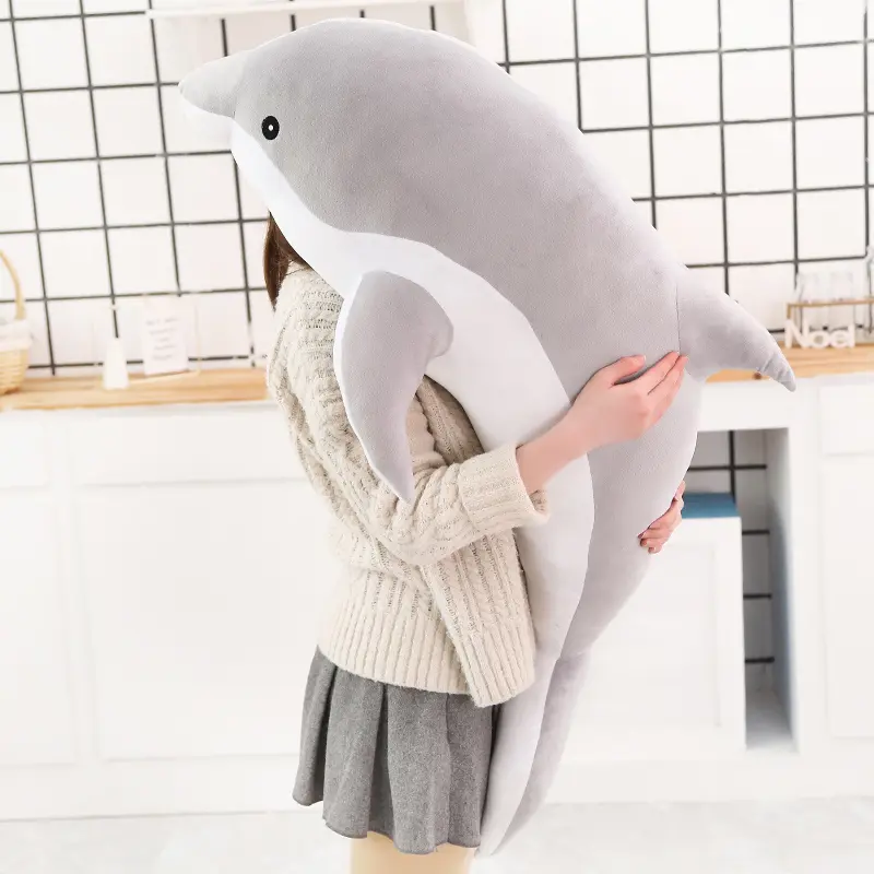 30-160CM Lovely Soft Dolphin Plush Toy Plush Cloth Doll Cotton Animal Nap Pillow Creative Children's Toys Birthday Gift Girl