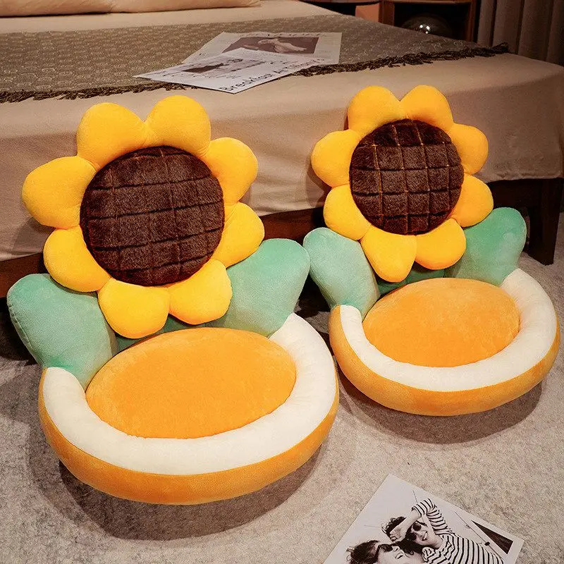 Big Fresh Flower Sunflower Plush Futon Cushion Chair Cushion Seat Lumbar Bedroom Floor Mat Plant Office Seat Cushion Gifts