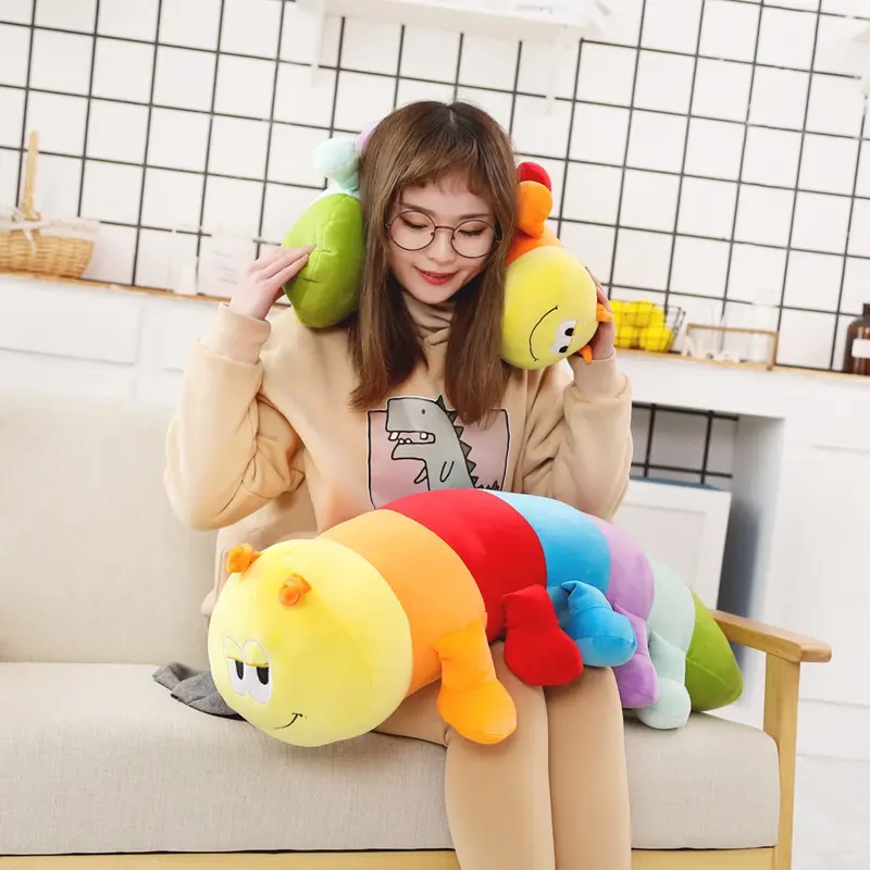1 Piece 40/58/85CM Colorful Caterpillars Millennium Bug Doll Plush Toys Baby Kids Large Caterpillar Hold Pillow Doll