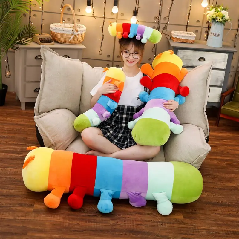 1 Piece 40/58/85CM Colorful Caterpillars Millennium Bug Doll Plush Toys Baby Kids Large Caterpillar Hold Pillow Doll