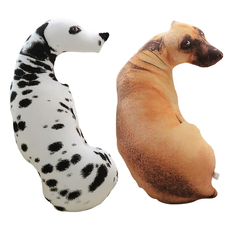 50cm Cute Simulation Dog Plush Toy 3D Printing Stuffed Animal Dog Plush Pillow Stuffed Cartoon Cushion Kids Doll Home Decro Gift