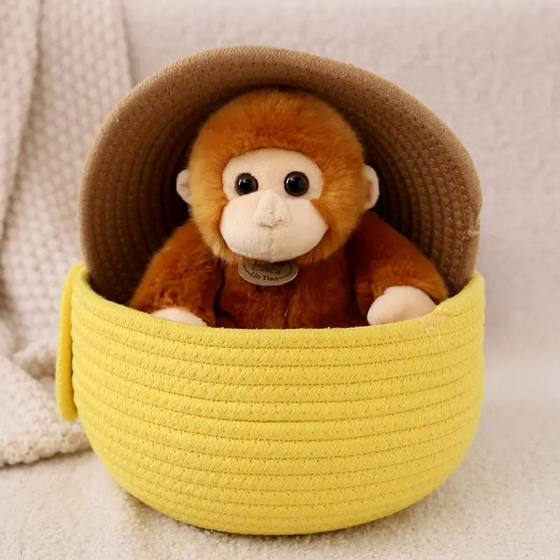 17cm Cute Soft Fluffy Monkey Plush Toy Stuffed Simulation Chimpanzees Doll Home Decoration Birthday Gift For Children