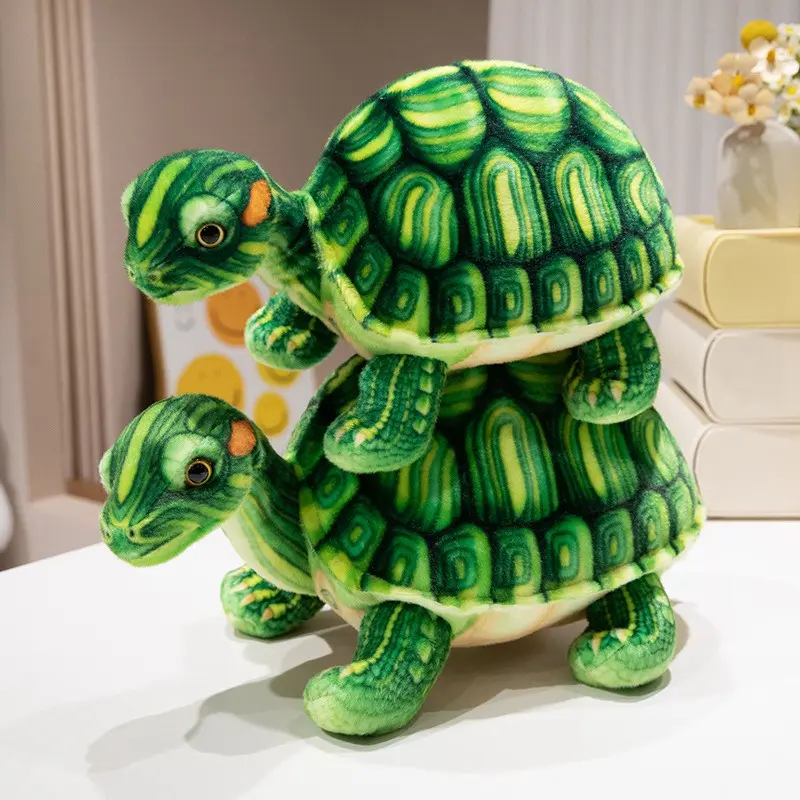 Cute Baby Super Green Simulation Stuffed Tortoise Realistic Sea Turtle Animal Plush Baby Toy Gift Hot Sale Home Decoration