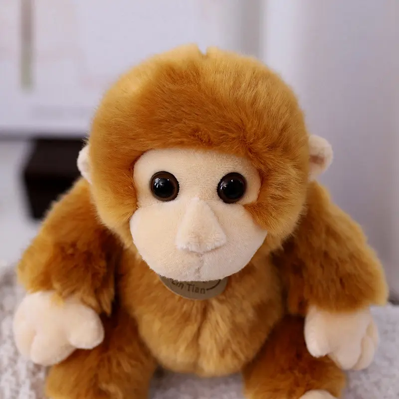 17cm Cute Soft Fluffy Monkey Plush Toy Stuffed Simulation Chimpanzees Doll Home Decoration Birthday Gift For Children
