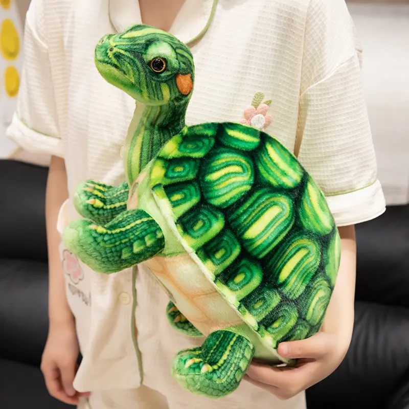 Cute Baby Super Green Simulation Stuffed Tortoise Realistic Sea Turtle Animal Plush Baby Toy Gift Hot Sale Home Decoration