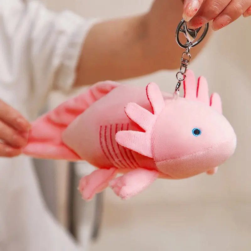 23cm Colorful Axolotl Doll Cute Newt Salamandra Plush Pendant Toy Soft Underwater Animal Keychain Doll Children Birthday Gift