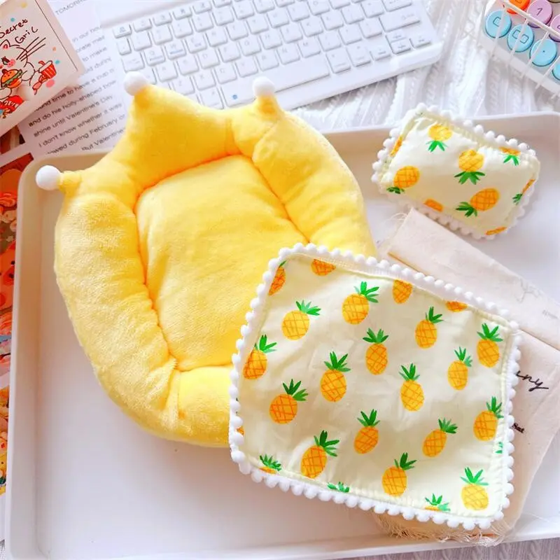 Doll Accessories Cozy Bedding Set for 17cm Labubu Dolls Cute Bed Pillow Quilt Essentials for Plush Companions Sleeping Gift