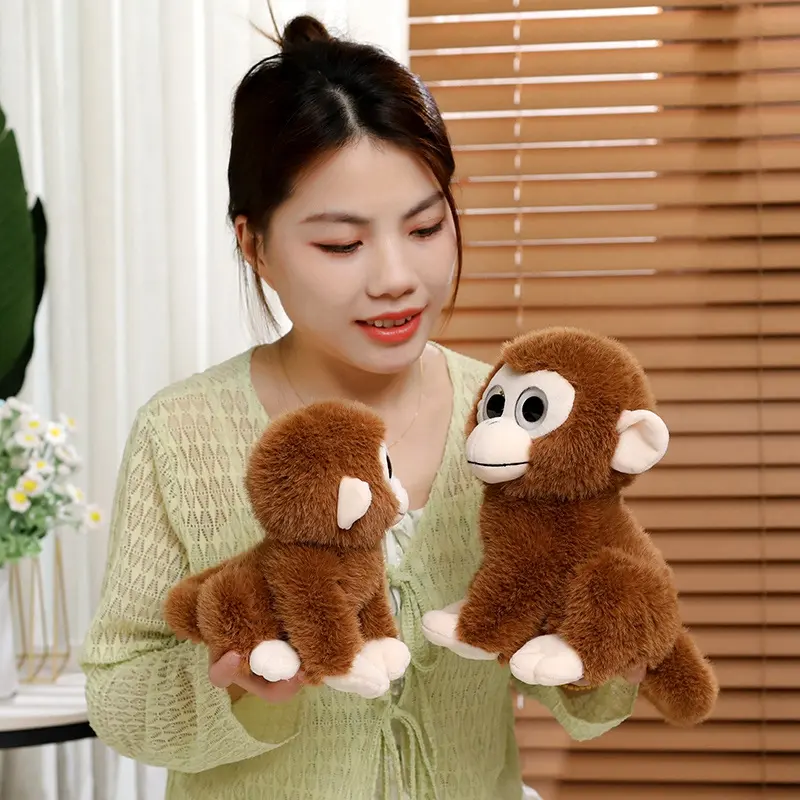 Simulation Big-eyed Monkey Plush Toy Soft Stuffed Long Tail Monkey Doll Home Decoration Birthday Gift For Children