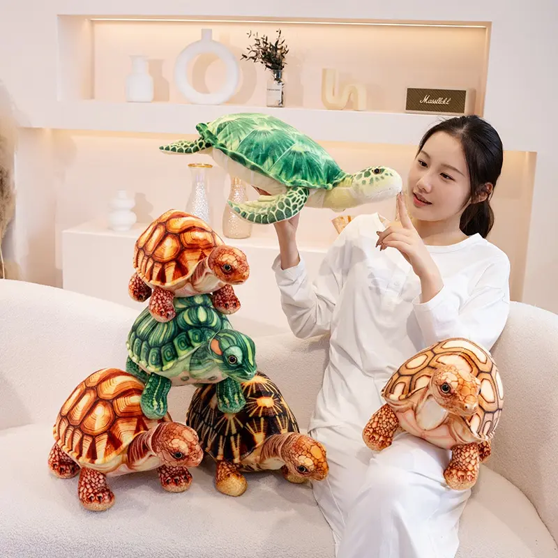 Cute Baby Super Green Simulation Stuffed Tortoise Realistic Sea Turtle Animal Plush Baby Toy Gift Hot Sale Home Decoration Gift